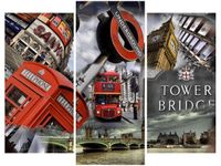 70 90CM OBRAZ 3 ELEM LONDYN ŚCIENNY DRUK PŁÓTNO