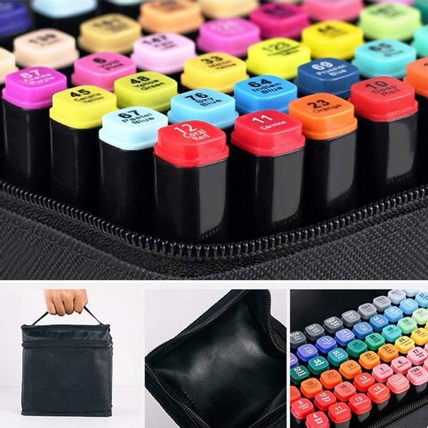 MARKERY ALKOHOLOWE 168szt. FLAMASTRY MAZAKI DWUSTRONNE PRO ZESTAW + TORBA zdjęcie 13