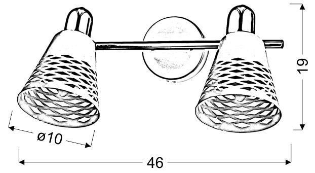 Discovery listwa 2x40W E14 chrom/biały zdjęcie 2
