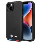 Etui BMW BMHMP14S22PTDK iPhone 14 6,1" czarny/black Leather Stamp Tricolor