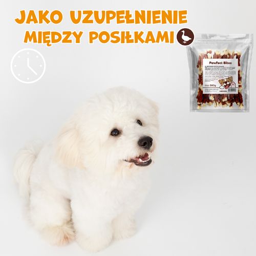Przysmaki dla psa kostki owinięte kaczka kostka wapienna 500g PAWFECT BITES na Arena.pl