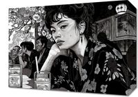 Obraz 40x30cm Czarne Kimono