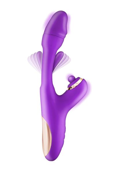Joyfully 3-In-1 Rabbit Vibrator With Tapotem Purple zdjęcie 1