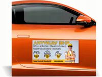 Magnes na samochód reklama magnetyczna 60x30 ARTYKUŁY BHP odzież obuwie