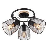 Lampa nasufitowa Josina 54034-3 z regulacją czarna drewno