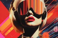 Plakat 86,4x56,8cm Retrofuturystyczna Muza