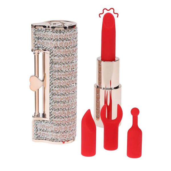 Angel - Lipstick Vibrator With 4 Attachments - Pink zdjęcie 1