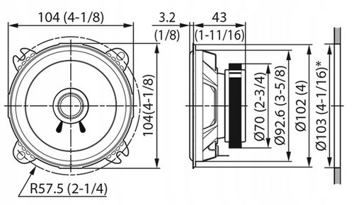 Głośniki 10cm KENWOOD KFC-S1056 do VW T3 T4 T5 LT Przód | Zestaw na Arena.pl