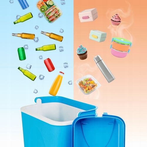 LODÓWKA TURYSTYCZNA 24L na WKŁADY MROŻĄCE niebieska do AUTA kampera PODRÓŻY na Arena.pl