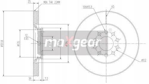 TARCZA HAM. VW P. A4/A6/PASSAT MAXGEAR na Arena.pl