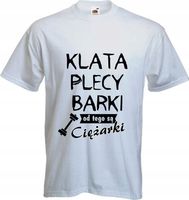 Koszulka z nadrukiem na siłownię KLATA PLECY BARKI