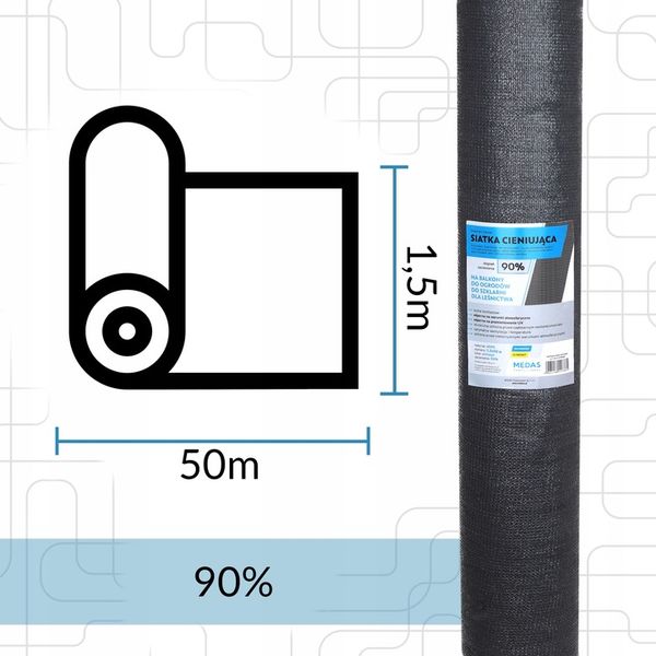 SIATKA CIENIUJĄCA MASKUJĄCA UV NA PŁOT 90% 1,5x50m zdjęcie 3