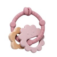 Gryzak Zabawka Sensoryczna dla Niemowląt z Uchwytem 3 elementy Różowy