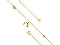 Elegancka pozłacana srebrna bransoletka na nogę kulka gwiazdka księżyc cyrkonie srebro 925 Z1657X_G