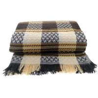 Narzuta dekoracyjna tkana 170x205 brązowa krata