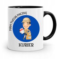 Kubek Czarny Dla Kuriera Mam Twoją Paczke Prezent Z Nadrukiem Ze Zdjęciem