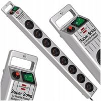 Przedłużacz Listwa Zasilająca Srebrna 8 Gniazd Kabel 2,5 Certyfikat CE