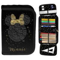 Piórnik szkolny jednokomorowy z wyposażeniem Myszka Minnie dla dziewczynki