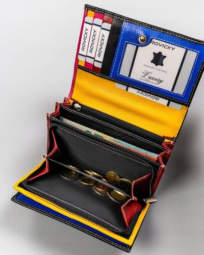 skórzany, elegancki portfel damski na zatrzask - rovicky na Arena.pl