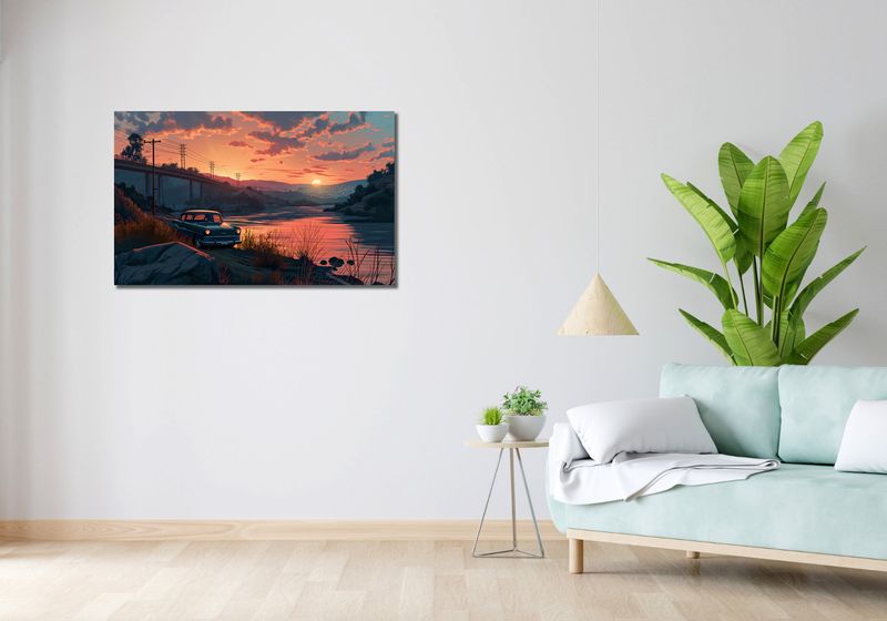 Obraz 100x60cm Zachód Przy Klasyku zdjęcie 2