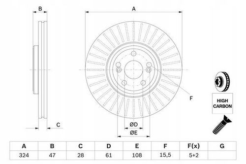 TARCZA HAM PRZOD 324X28 V BOSCH na Arena.pl