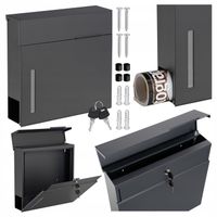 Duża Skrzynka Na Listy Pocztę Wrzutnia Pocztowa Antracyt Z Gazetnikiem