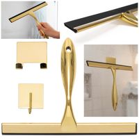 Ściągaczka do szyb, kabiny prysznicowej, łazienkowa ze stali nierdzewnej z uchwytem, złota
