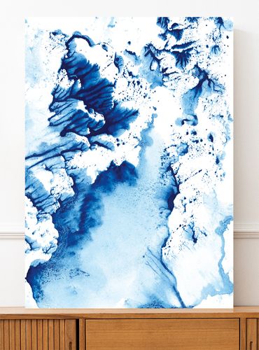 Plakat abstrakcja niebieska fala 70x100 cm na Arena.pl