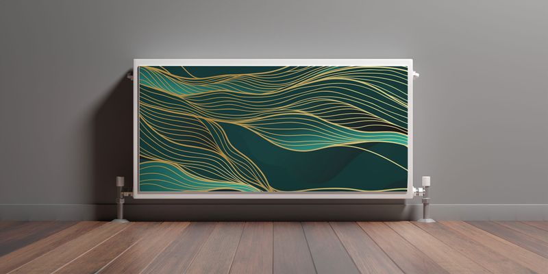 Mata MAGNETYCZNA Grzejnika Abstrakcja Fale Styl Line-art 100cm x 60cm zdjęcie 3