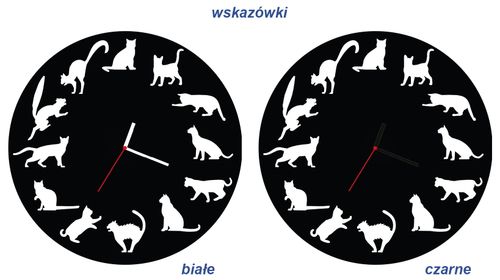 ZEGAR ŚCIENNY KOTY 58cm XXL 162.11 na Arena.pl