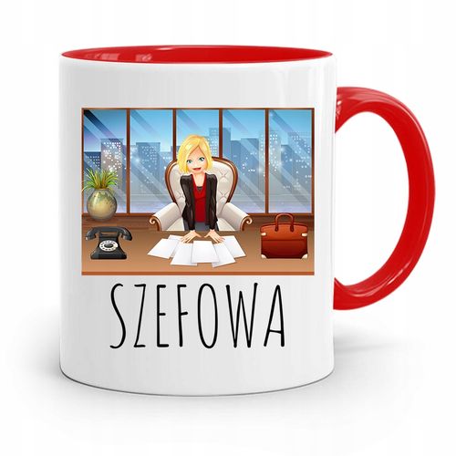 Kubek Czerwony Dla Szefowa Prezent Z Nadrukiem Ze Zdjęciem na Arena.pl