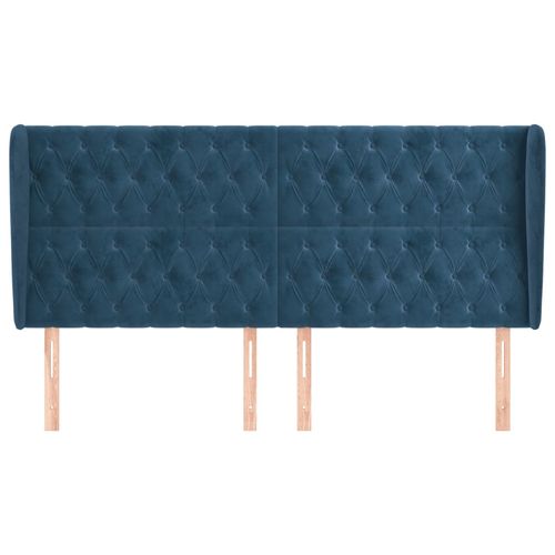 Zagłówek uszak, ciemnoniebieski, 183x23x118/128 cm, aksamit na Arena.pl