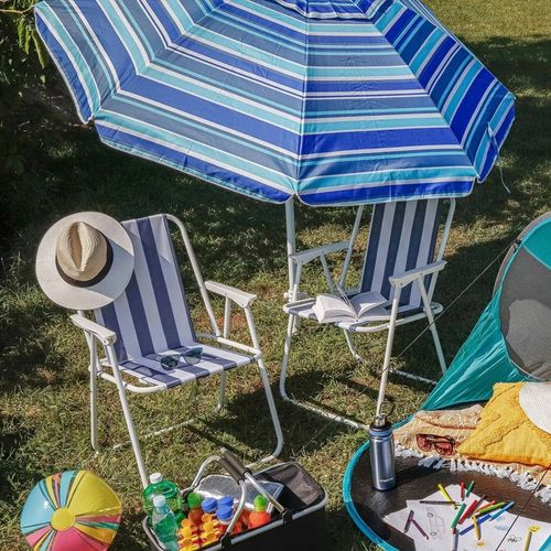 PARASOL PLAŻOWY Łamany OGRODOWY na BALKON Regulowany Tadar Paski 200 cm na Arena.pl