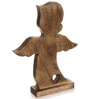 Drewniany Anioł Figurka Anioła Dekoracyjna Ozdobna Figura Stojąca 38,5 cm