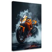 Obraz nowoczesny do pokoju nastolatka, Pomarańczowy Motocykl