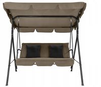Huśtawka ogrodowa 3-osobowa CASPI beżowa z regulowanym daszkiem