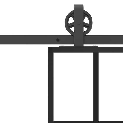 Drzwi przesuwne z osprzętem, 102x205 cm, szkło ESG i aluminium na Arena.pl