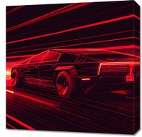 Obraz 60x60cm Prędkość w Czerwonym Neonie