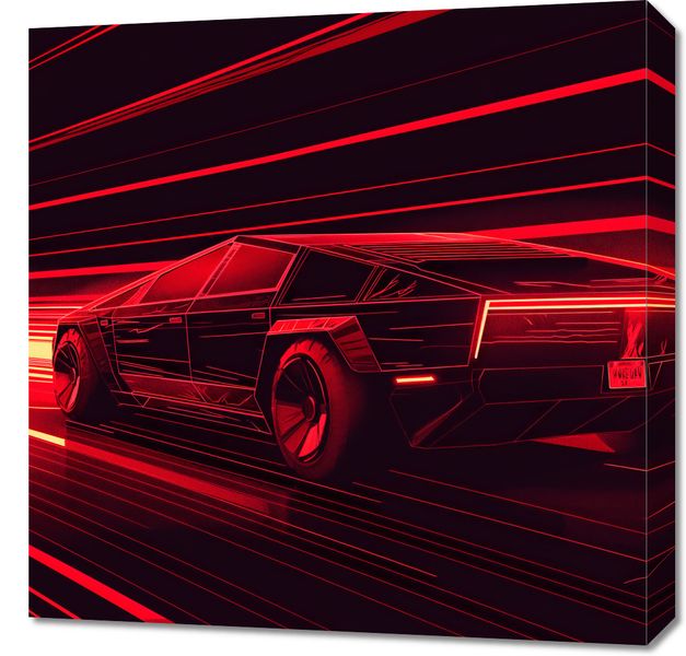 Obraz 60x60cm Prędkość w Czerwonym Neonie zdjęcie 1