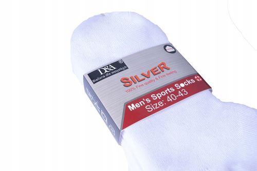 15x KRÓTKIE SKARPETY Bawełniane ODDYCHAJĄCE SKARPETKI sportowe Białe 40-43 na Arena.pl