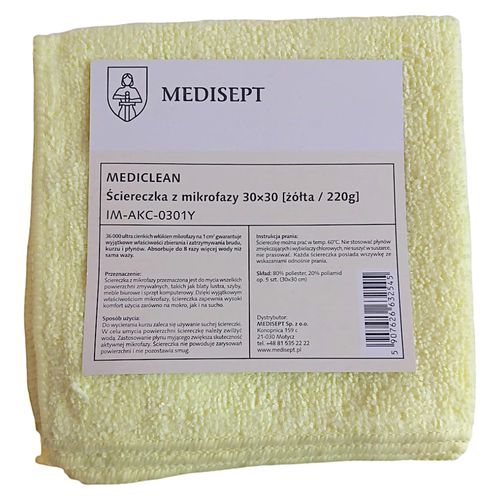 Ściereczka mikrofaza 30x30 220g Mediclean 5szt żół na Arena.pl