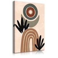 Obraz Do Sypialni Abstrakcja Okręgi Liście Palmy Styl Boho 40cm x 60cm