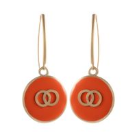 kolczyki z malowanymi plasterkami, z kółeczkami w środku (p25/lat/89au)