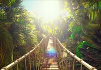 FOTOTAPETA widok most las we mgle drzewa 300x210