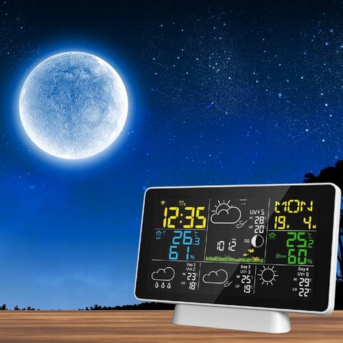 STACJA POGODOWA METEOROLOGICZNA WIFI 3 CZUJNIKI BUDZIK UV hPa TEMP na Arena.pl