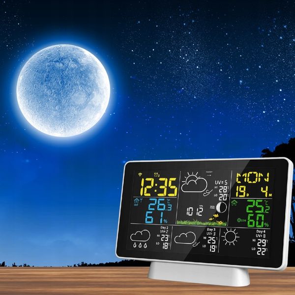 STACJA POGODOWA METEOROLOGICZNA WIFI 3 CZUJNIKI BUDZIK UV hPa TEMP zdjęcie 10