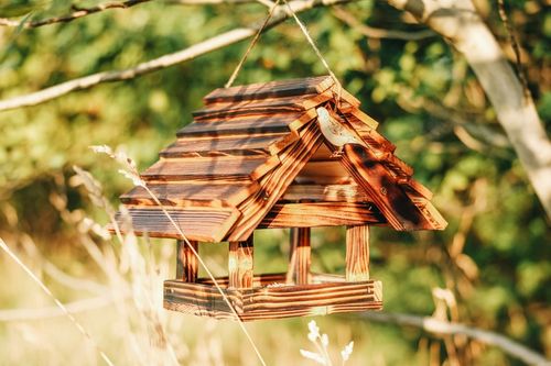 DUŻY Karmnik dla ptaków DREWNIANY XXL Opalany na Arena.pl