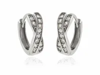 KLASYCZNE RODOWANE SREBRNE KOLCZYKI KOŁA KÓŁKA KÓŁECZKA BIAŁE CYRKONIE