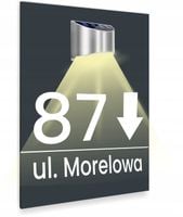 antracyt TABLICZKA podświetlana ADRESOWA dibond nierdzewna 40x30