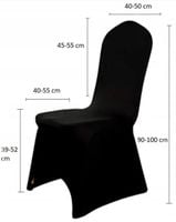 Pokrowiec Na Krzesło Bankietowe Czarny 250 G/M2 Ślubny Ślub Elastyczny